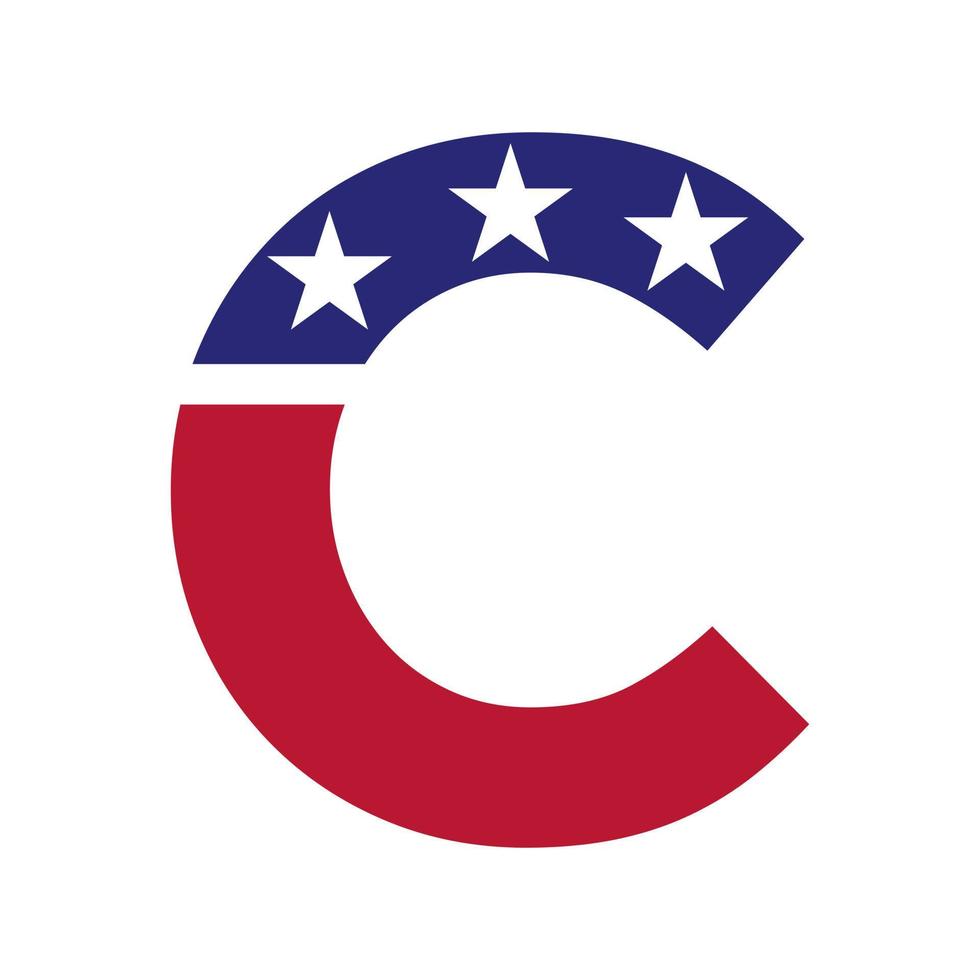 letra inicial c logotipo americano para identidade comercial, corporativa e empresarial. logotipo americano dos eua vetor