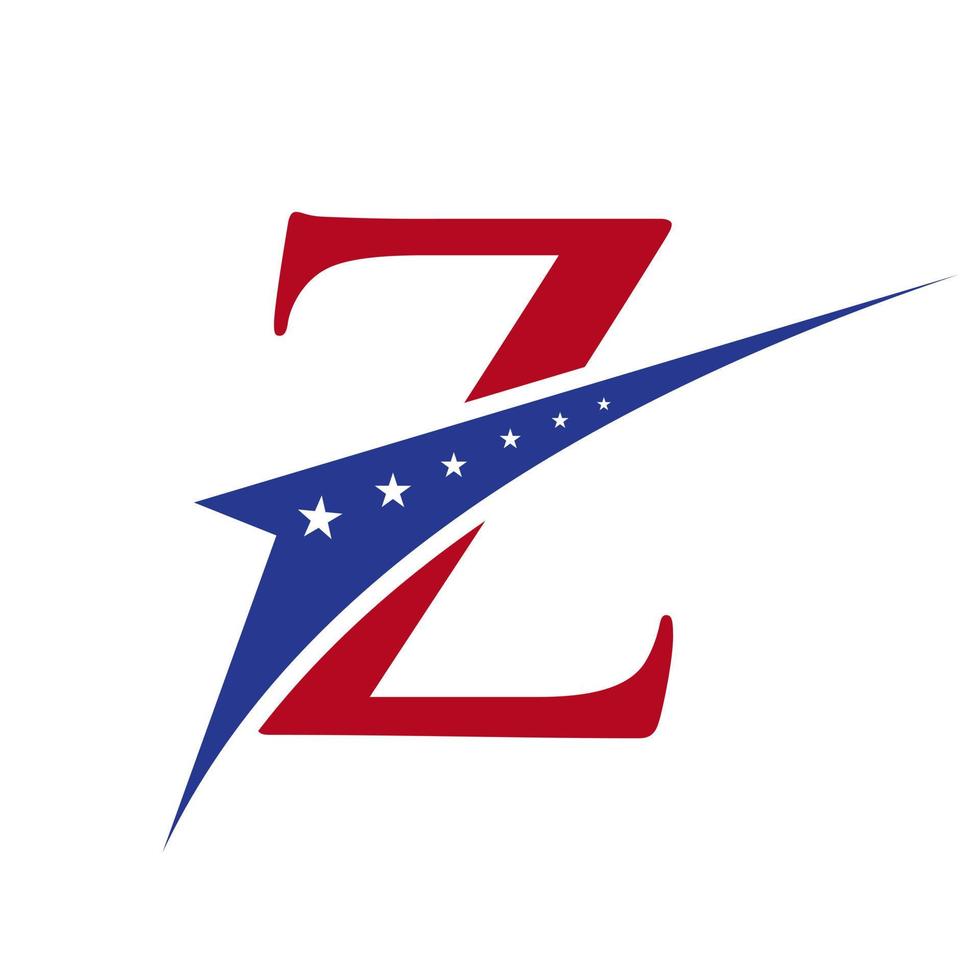 letra inicial z logotipo americano para negócios, identidade corporativa e empresarial. logotipo americano dos eua vetor