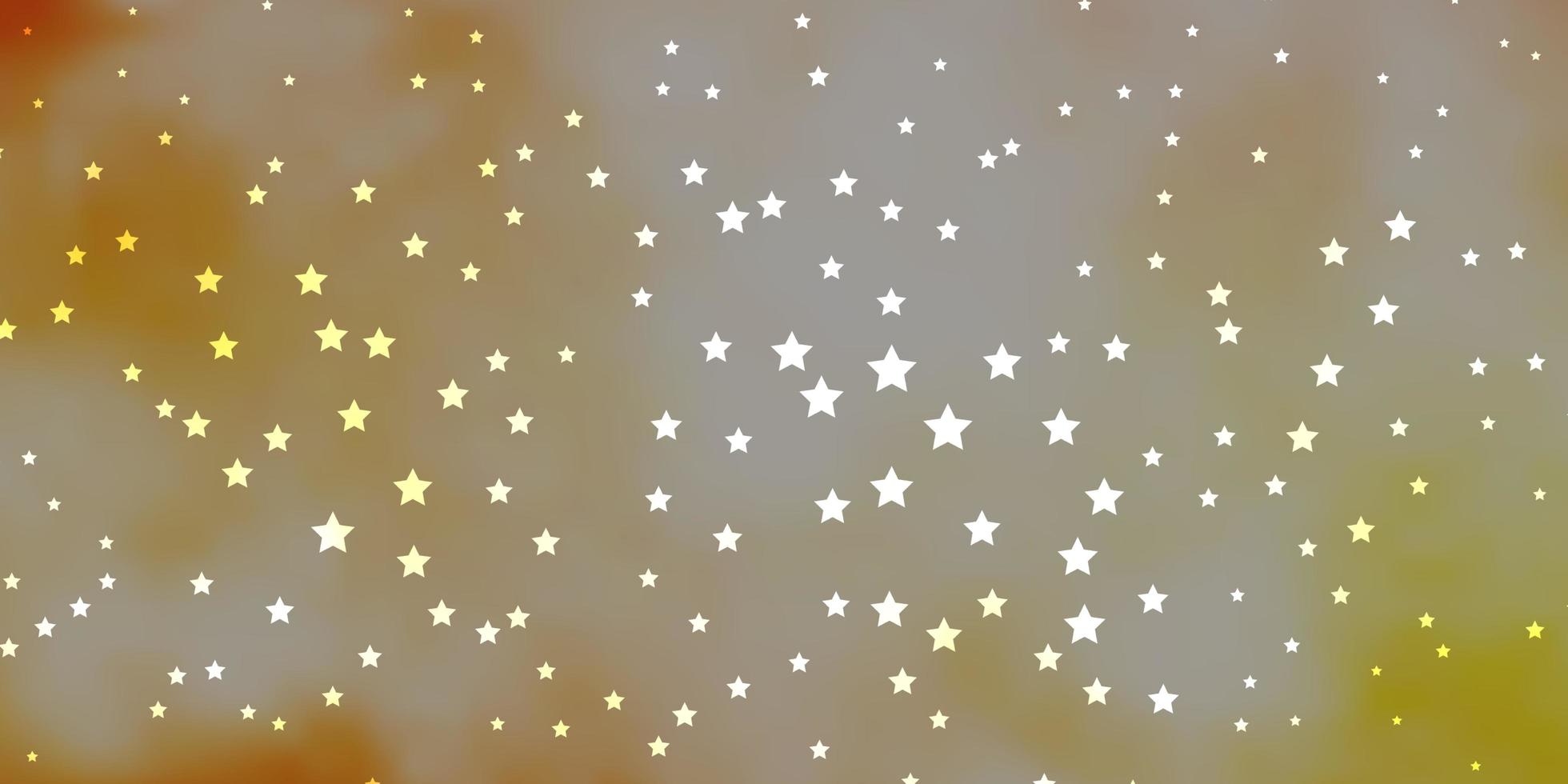 textura vector laranja escuro com belas estrelas.