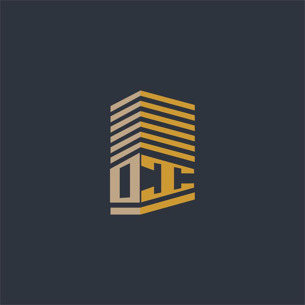 ideias de logotipo imobiliário com monograma inicial oi vetor