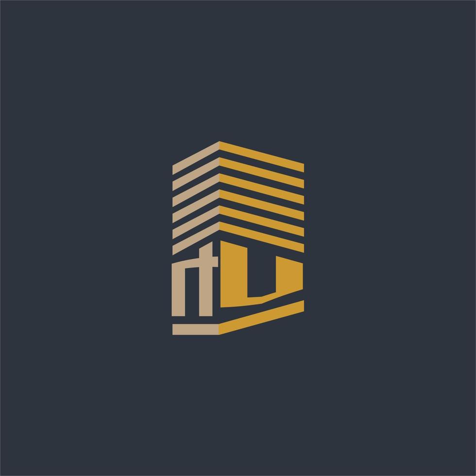 idéias de logotipo imobiliário monograma inicial nv vetor