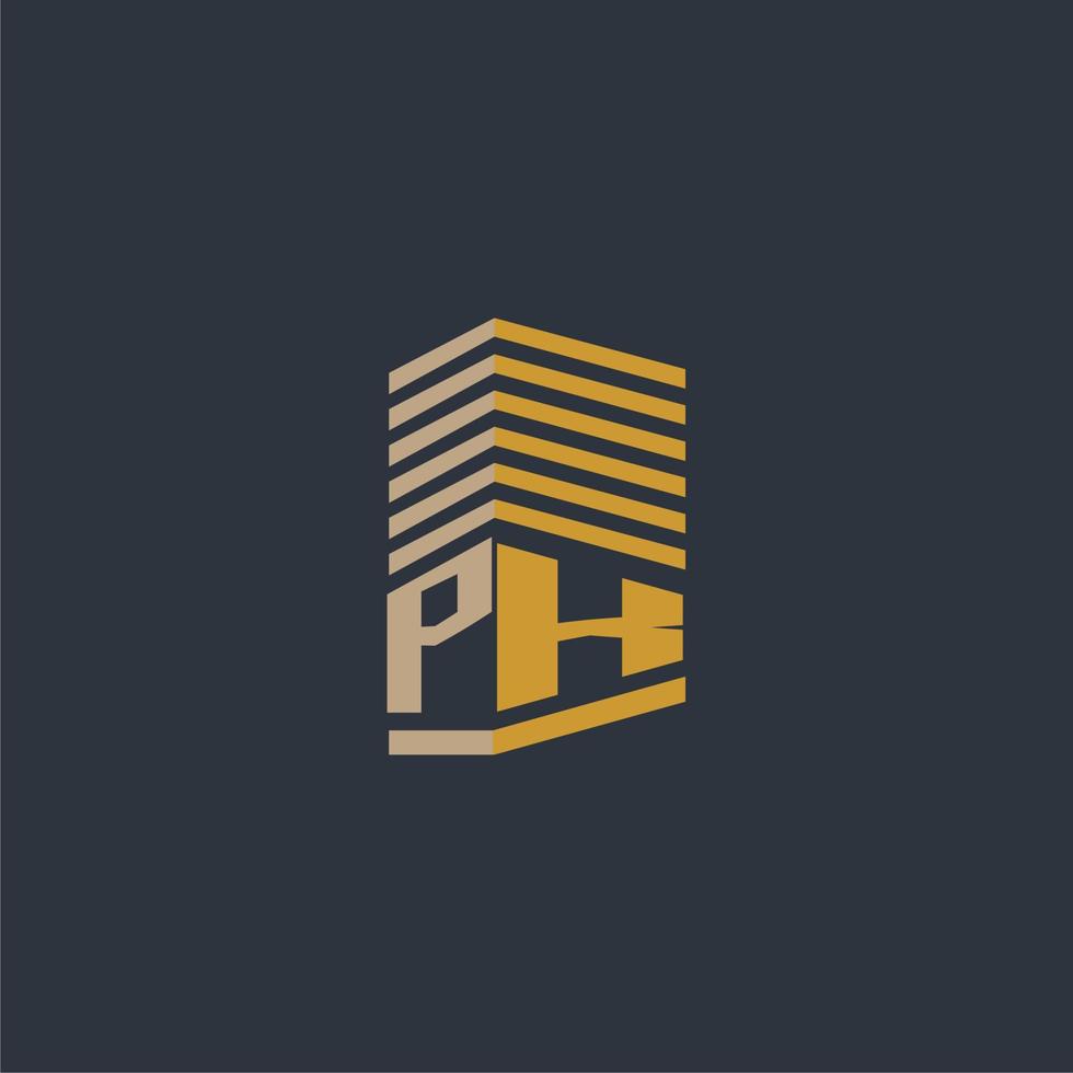 idéias de logotipo imobiliário monograma inicial pk vetor