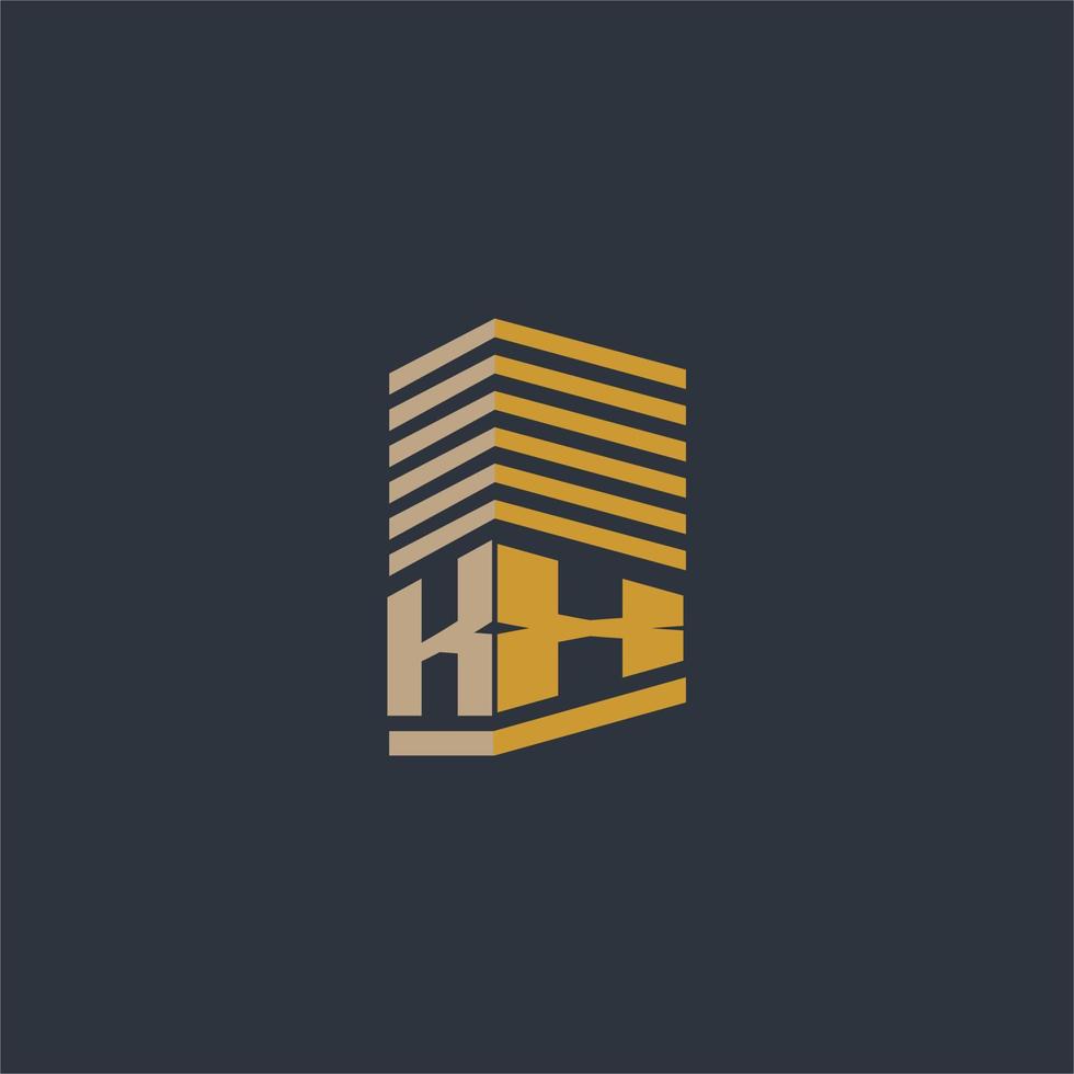 ideias de logotipo imobiliário com monograma inicial kx vetor