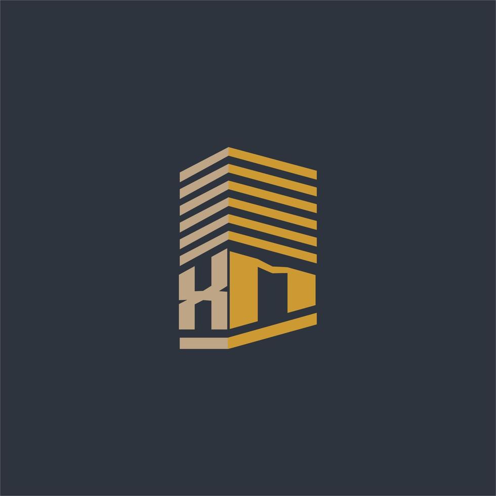 ideias de logotipo imobiliário com monograma inicial xm vetor