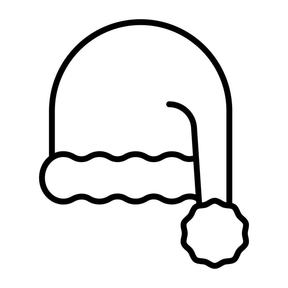 ícone de vetor de boné de papai noel em estilo moderno