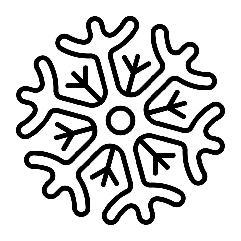 ícone editável de flocos de neve, design vetorial de padrão de neve vetor