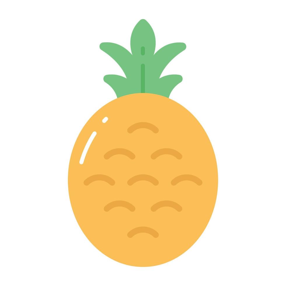 ícone vetorial de abacaxi, comida nutritiva vetor