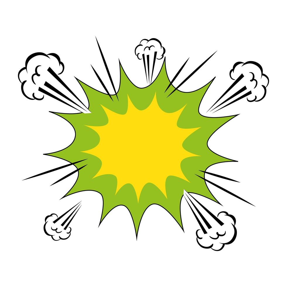ícone de estilo pop art de cor verde explosão vetor