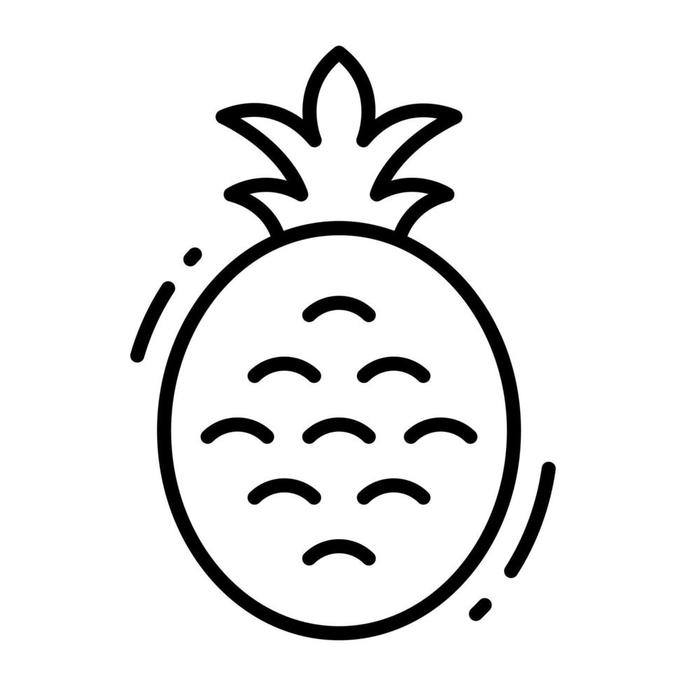 ícone vetorial de abacaxi, comida nutritiva vetor
