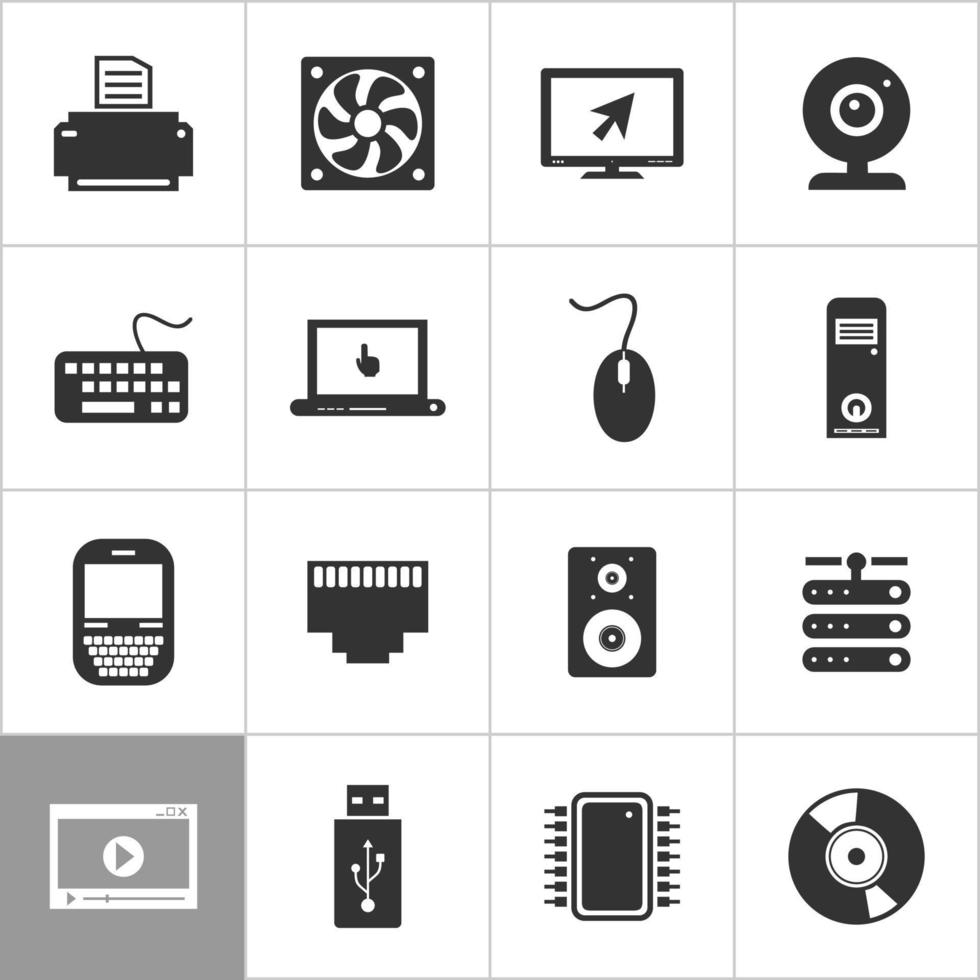 conjunto de ícones do computador para design. uma ilustração vetorial vetor