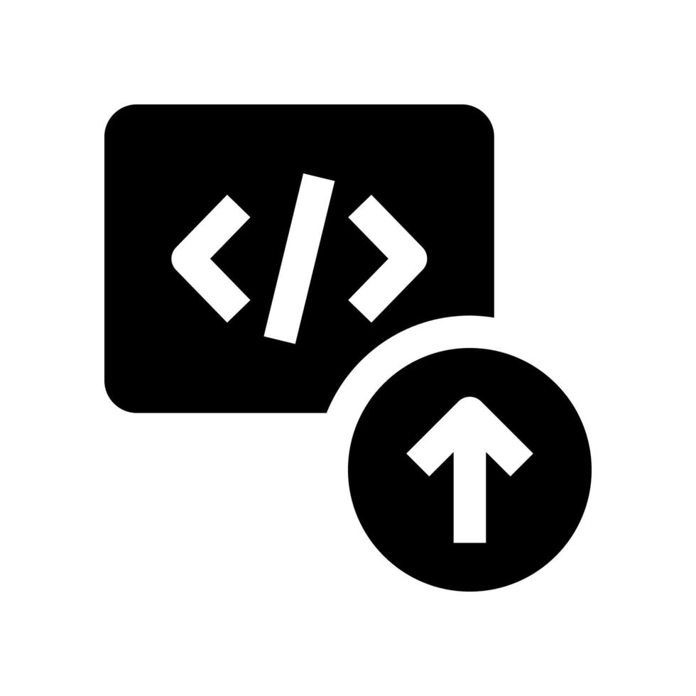 ícone de código de upload para seu site, celular, apresentação e design de logotipo. vetor