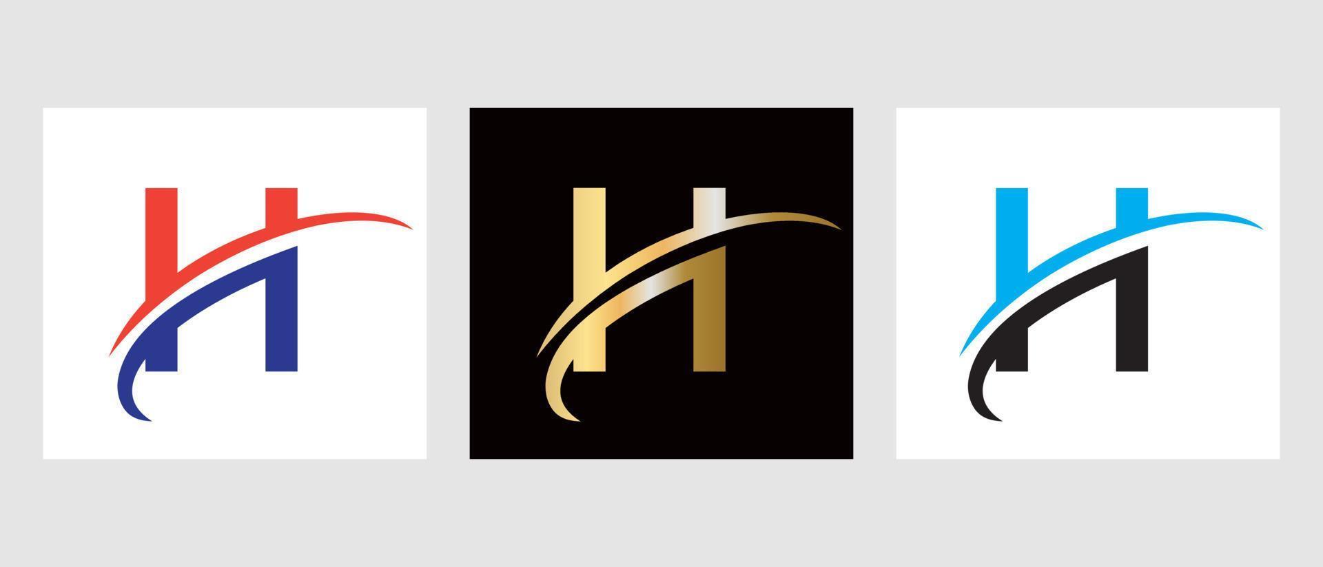 símbolo do logotipo da letra h do monograma vetor