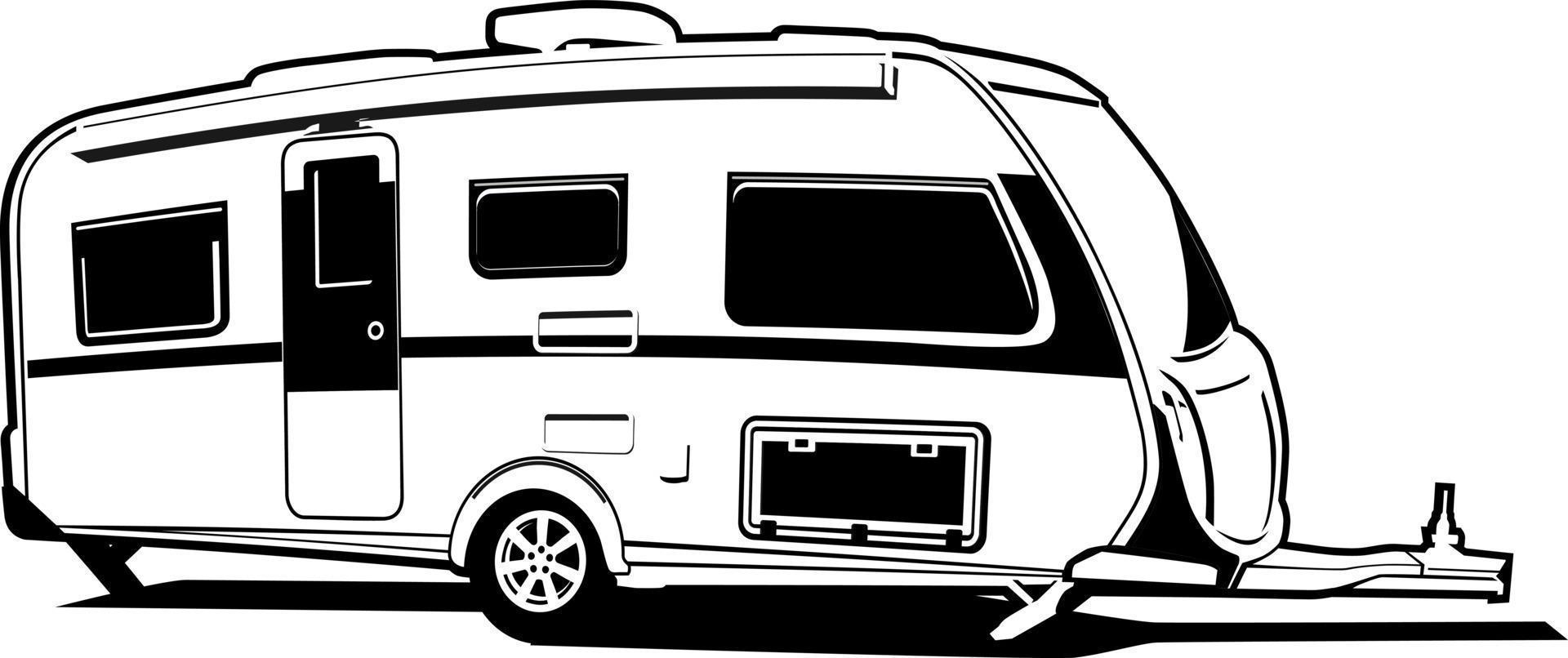 vetor de ícone de logotipo de design de caravana