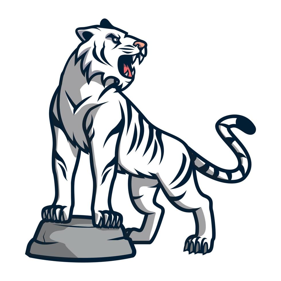 ilustração em vetor tigre branco