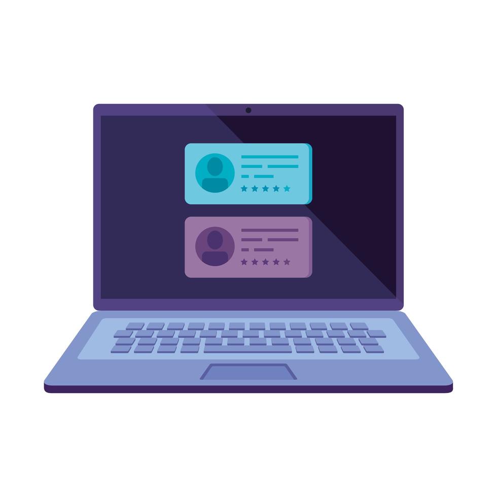laptop para votar ícone isolado online vetor
