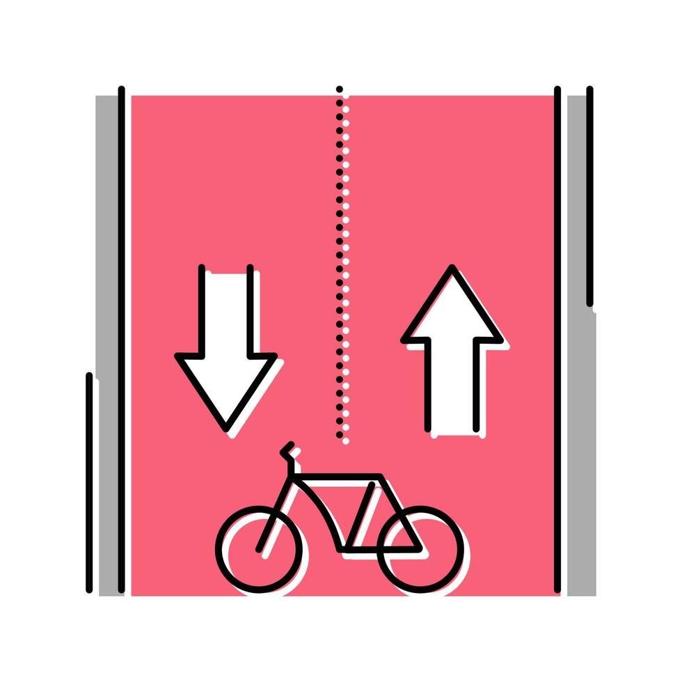 rota para andar de bicicleta ilustração vetorial de ícone de cor vetor