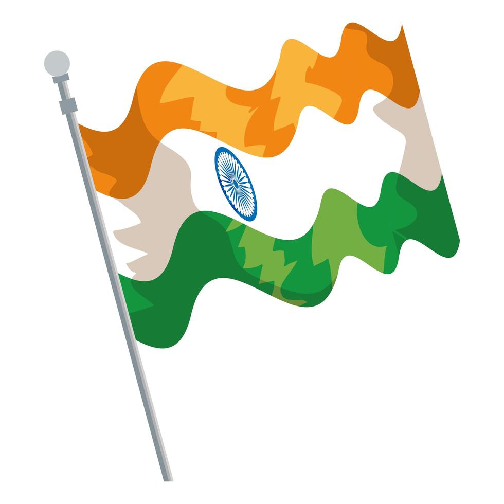 ícone isolado do país com bandeira indiana vetor