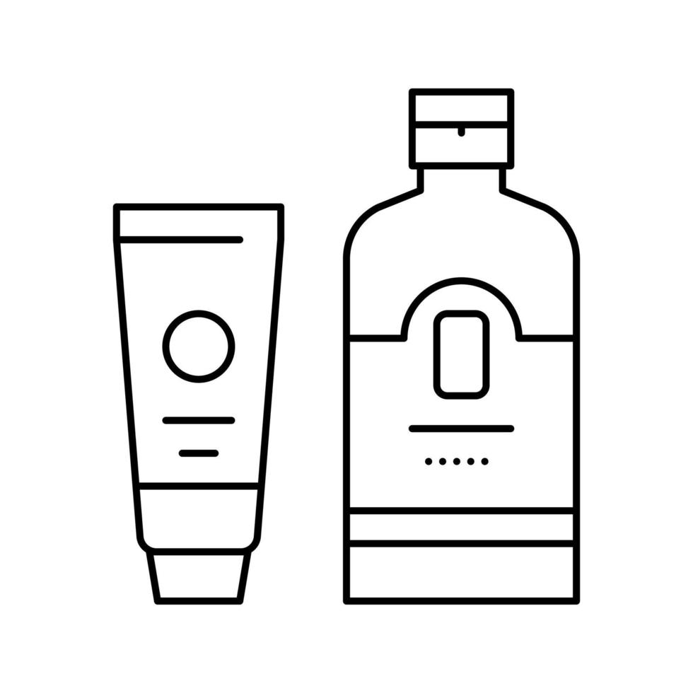 ilustração vetorial de ícone de linha de creme de cuidados com a pele de verão vetor