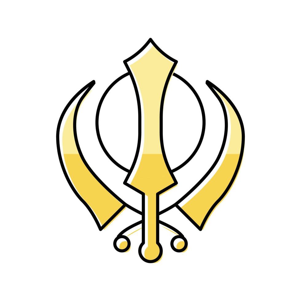 ilustração em vetor ícone de cor de religião sikhismo