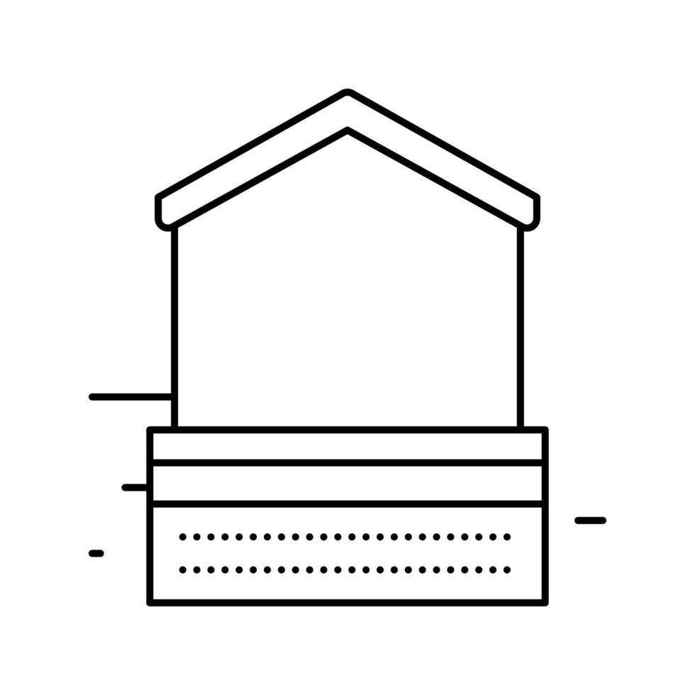 ilustração vetorial de ícone de linha de pedra de fundação de casa vetor