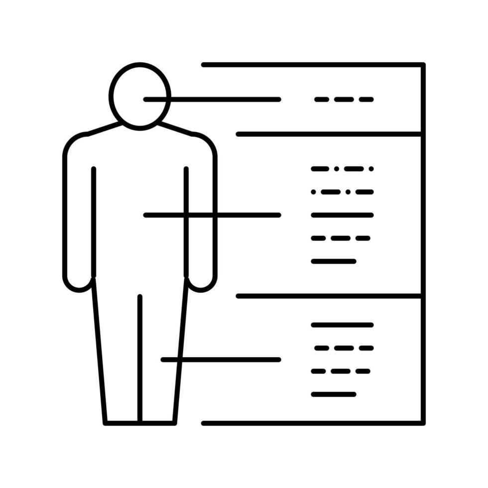 ilustração em vetor ícone de linha de diagrama anatômico