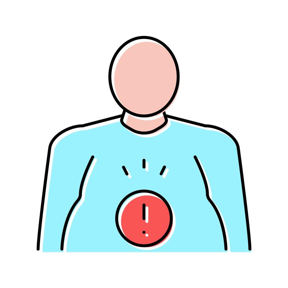 ilustração vetorial de ícone de cor de mesotelioma de dor abdominal vetor