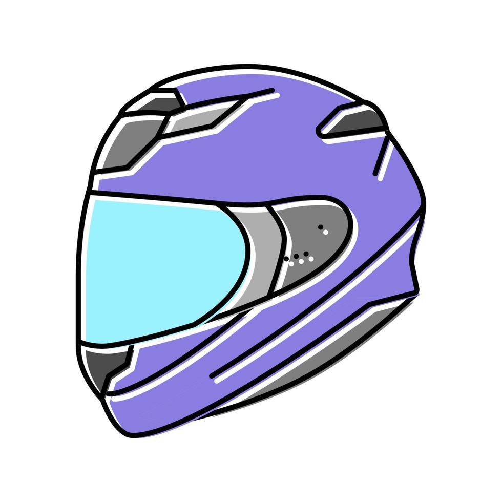 ilustração em vetor ícone de cor de capacete de motocicleta de rosto inteiro