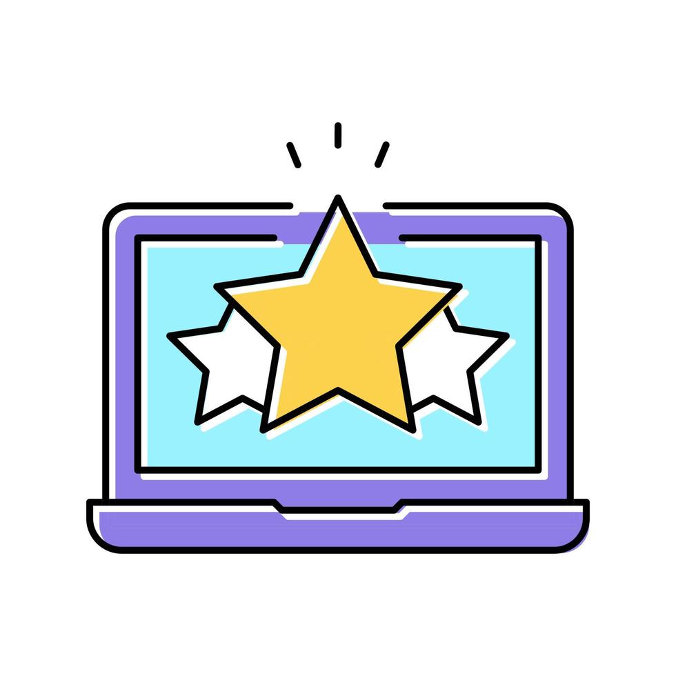classificação na ilustração vetorial de ícone de cor do laptop vetor
