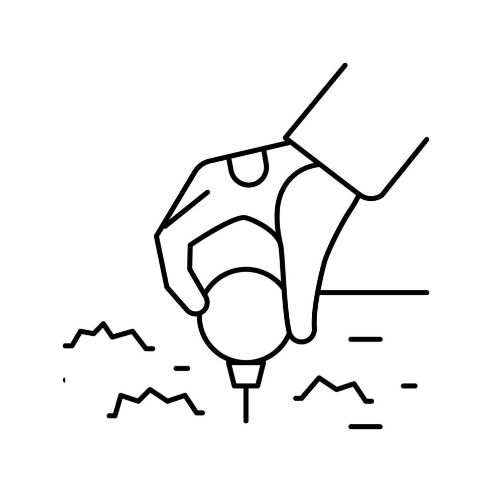 jogador de golfe colocando a bola na ilustração vetorial de ícone de linha de suporte de tee vetor
