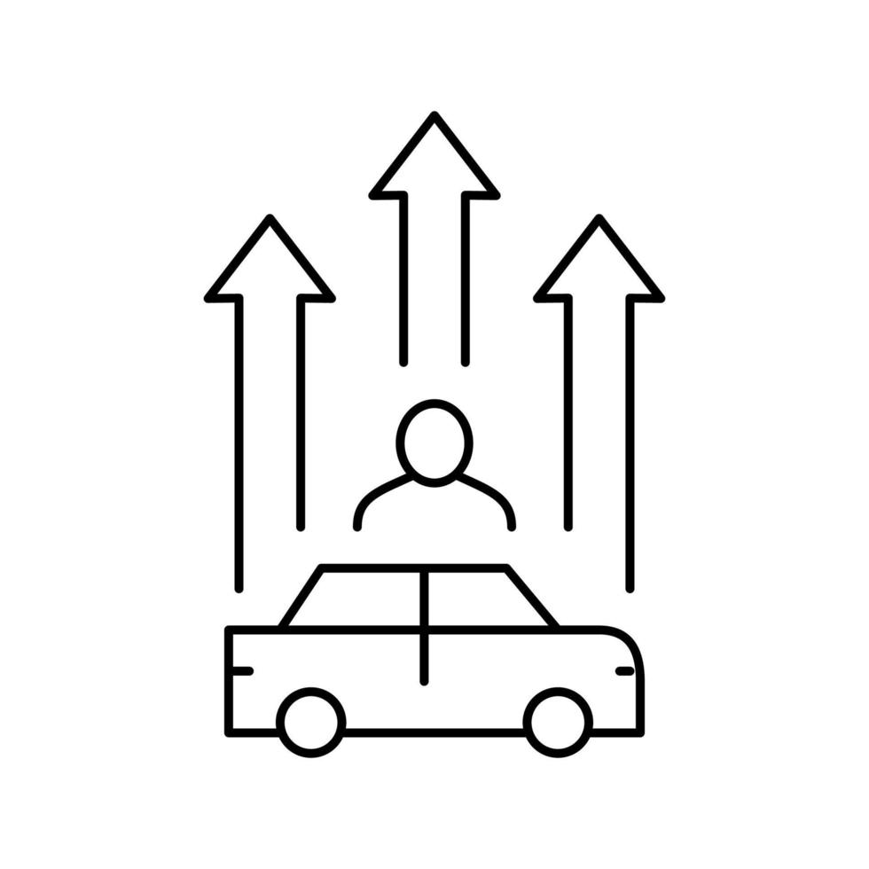 ilustração em vetor de ícone de linha de curso de melhoria de motorista maduro