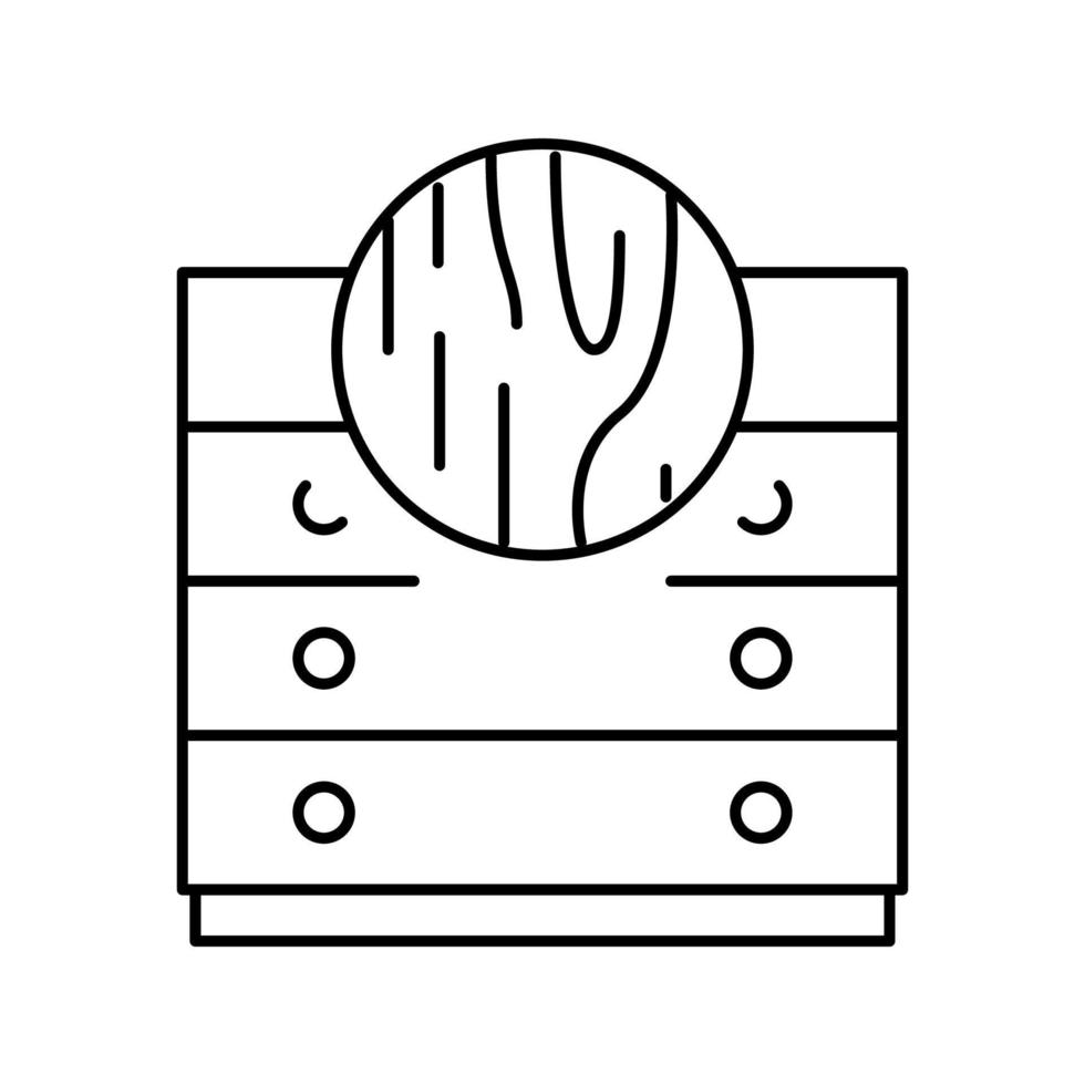 ilustração vetorial de ícone de linha de móveis de madeira vetor