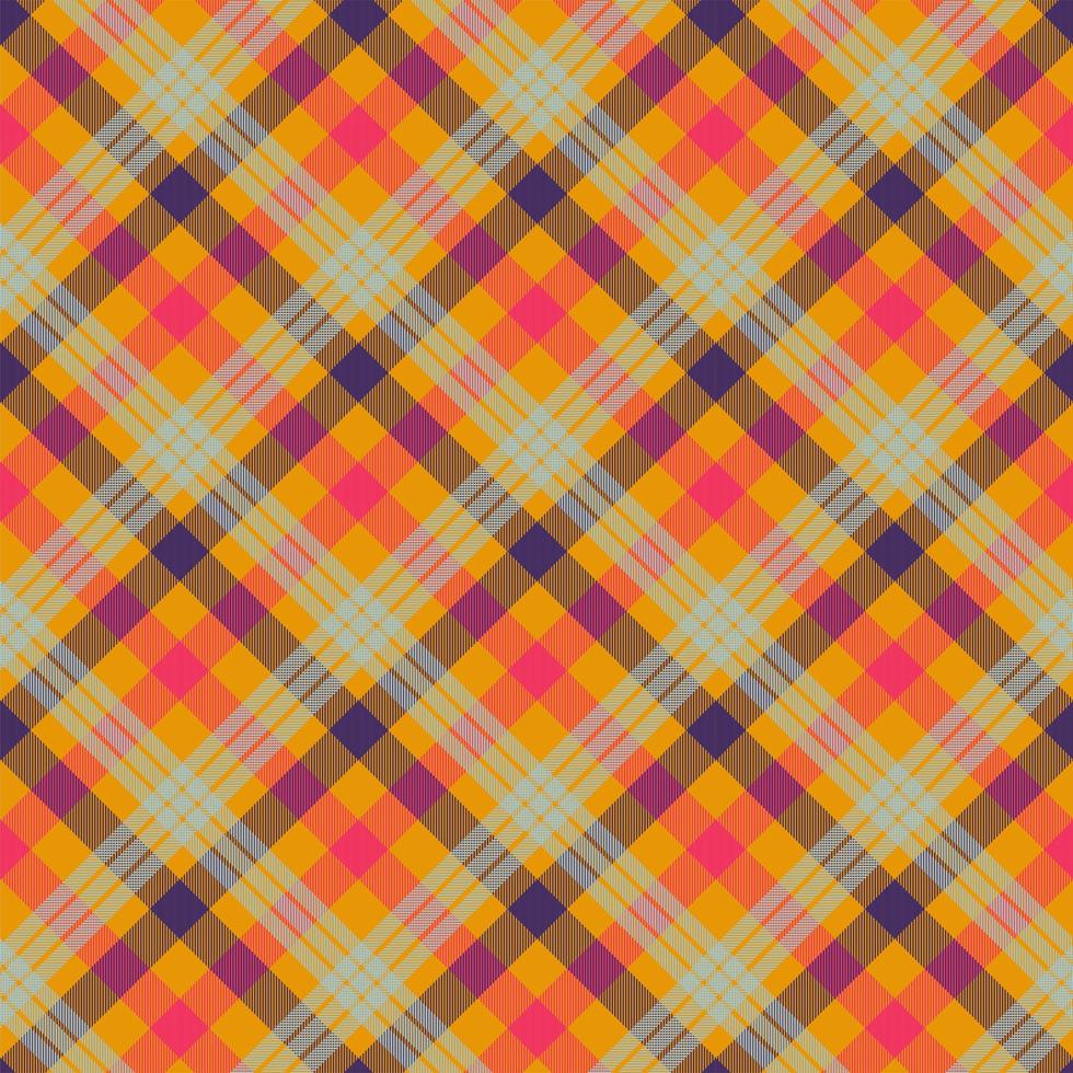 padrão de vetor sem costura tartan laranja cor