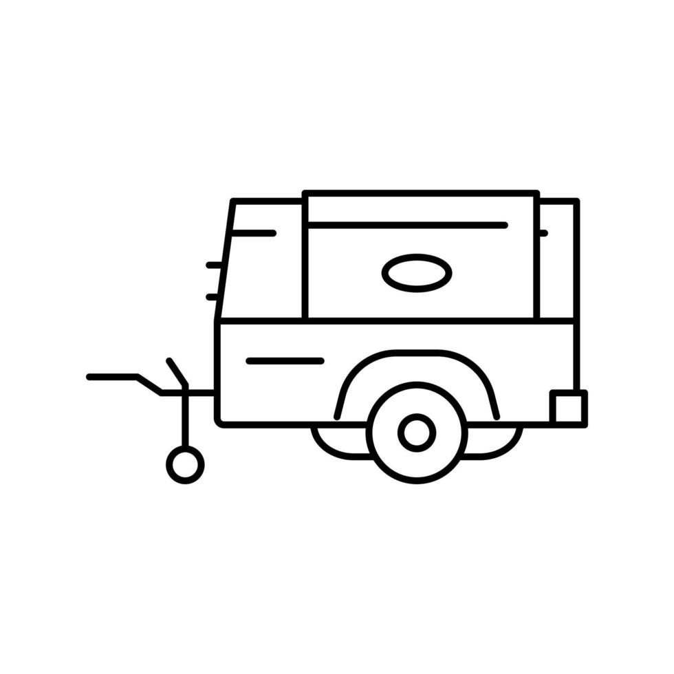 ilustração vetorial de ícone de linha de compressor de ar diesel vetor