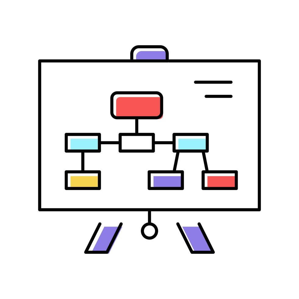 plano de apresentação ícone de cor vector ilustração de cor