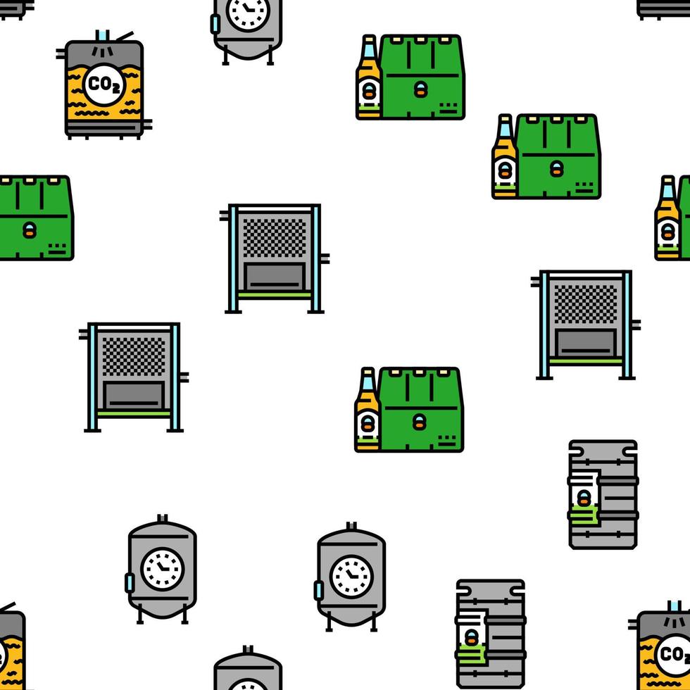 padrão sem emenda de vetor de fábrica de cervejaria de produção de cerveja