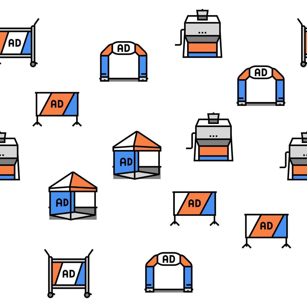 padrão sem emenda de vetor de estande de evento de feira comercial