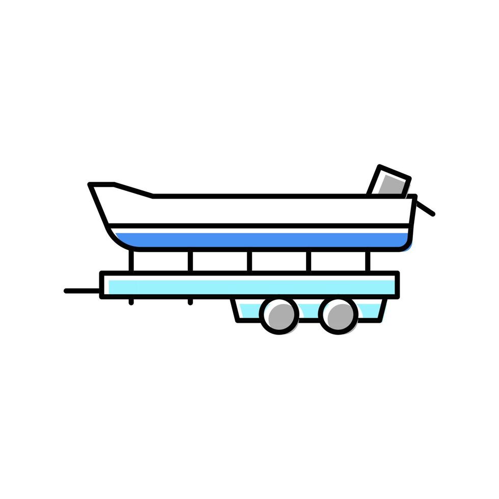 ilustração vetorial de ícone de cor de reboque de transporte de barco vetor