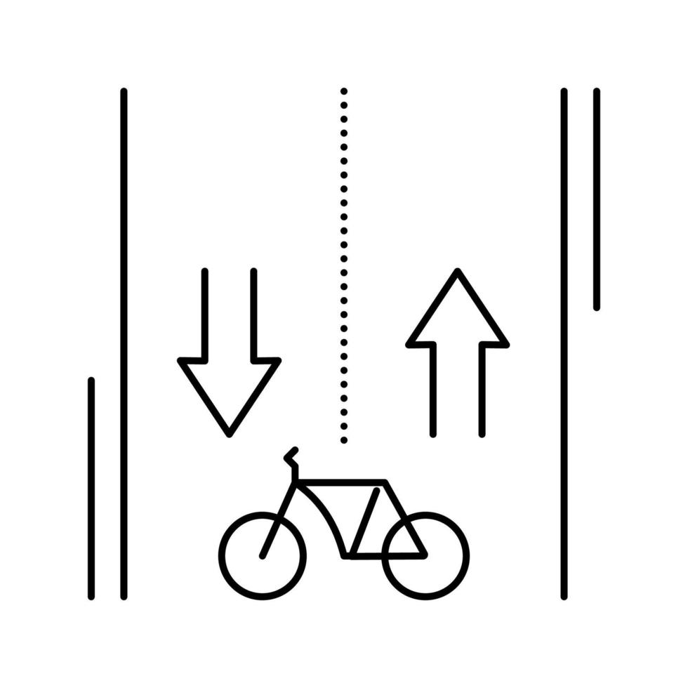 rota para andar de ilustração vetorial de ícone de linha de bicicleta vetor