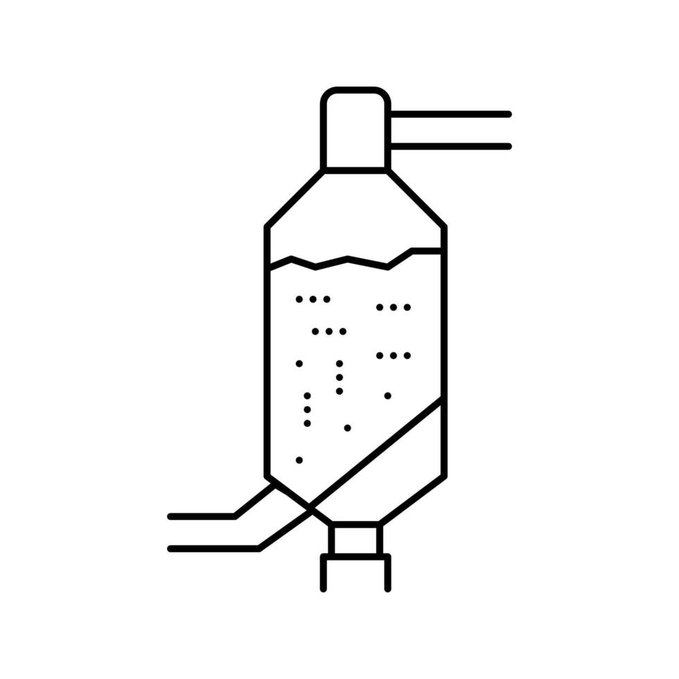ilustração em vetor ícone de linha de produção de lixiviação de alumínio