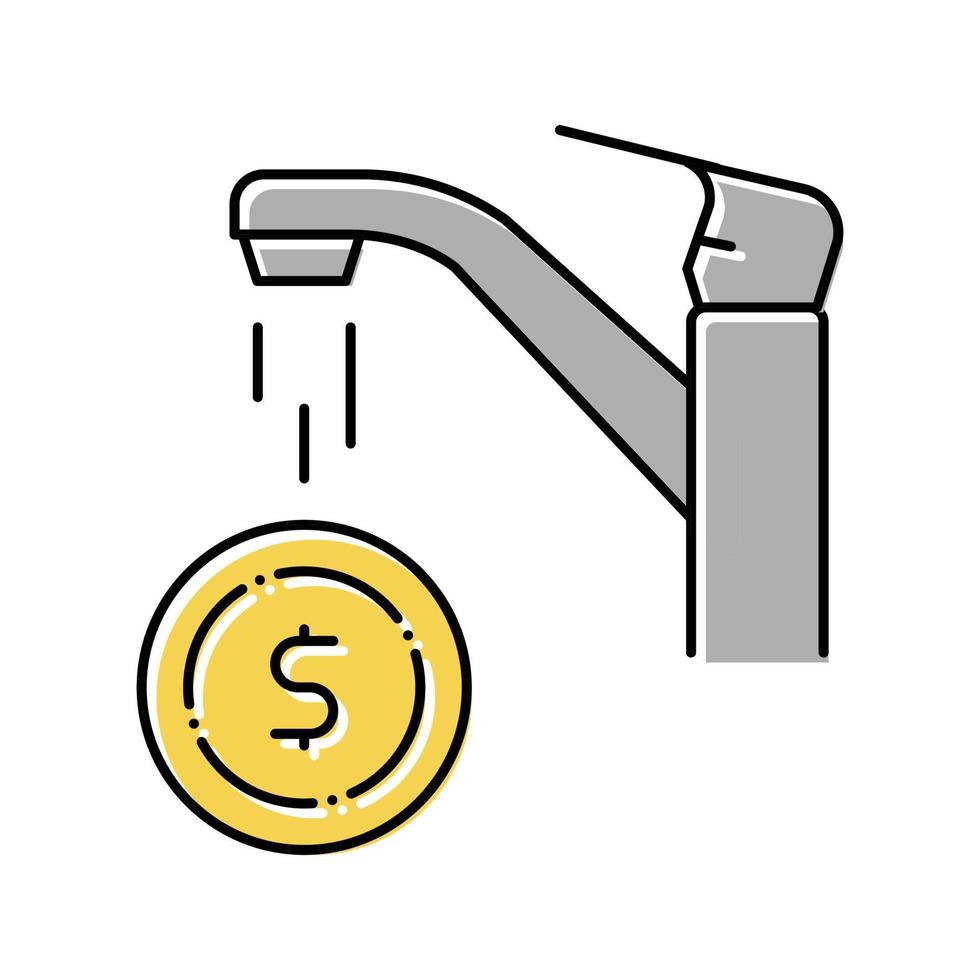 ilustração em vetor ícone de cor de dinheiro de liberdade financeira de renda