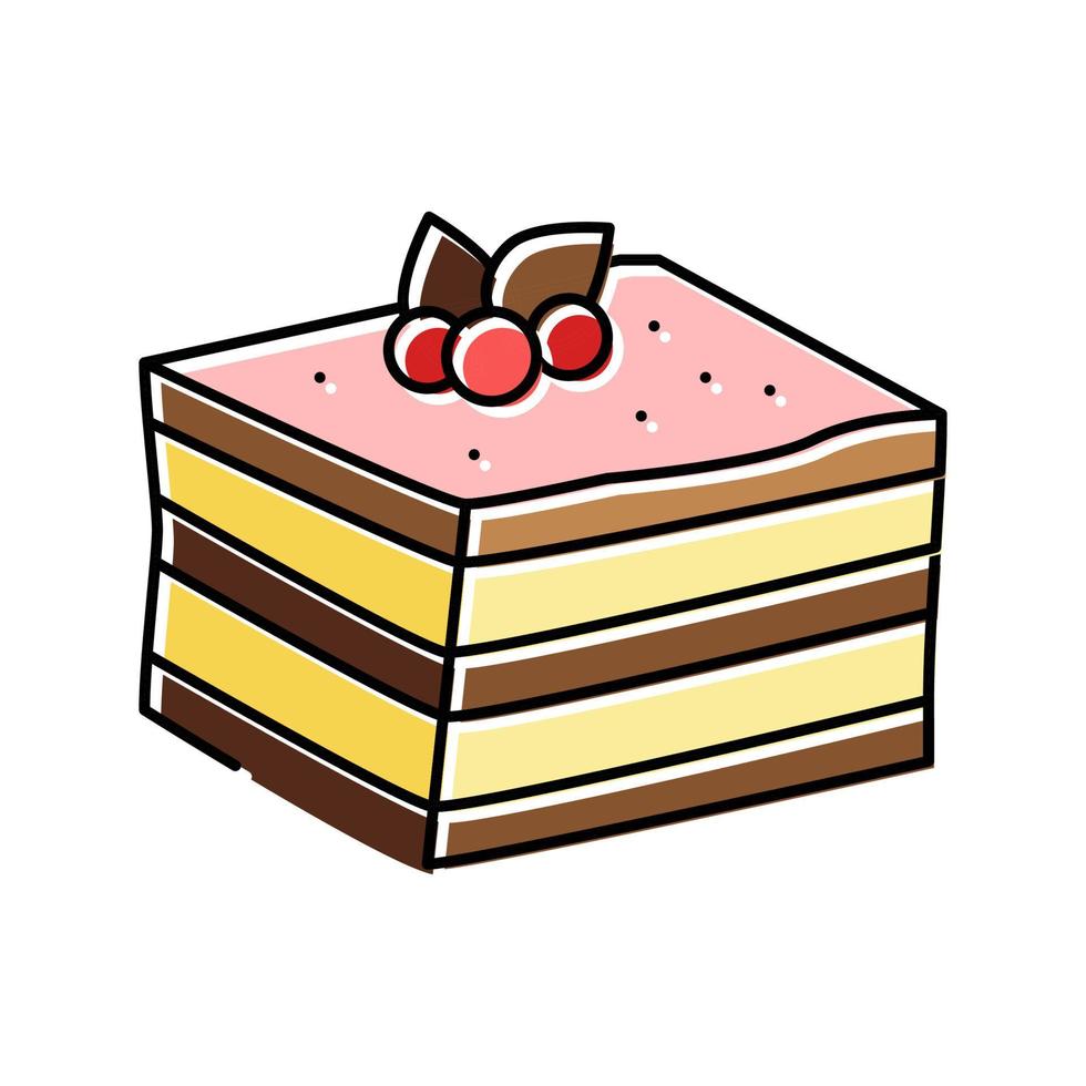 ilustração em vetor ícone de cor de sobremesa de bolo de confeitaria