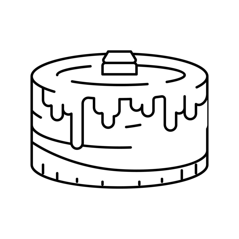 ilustração em vetor ícone da linha de sobremesa de comida de bolo de chocolate