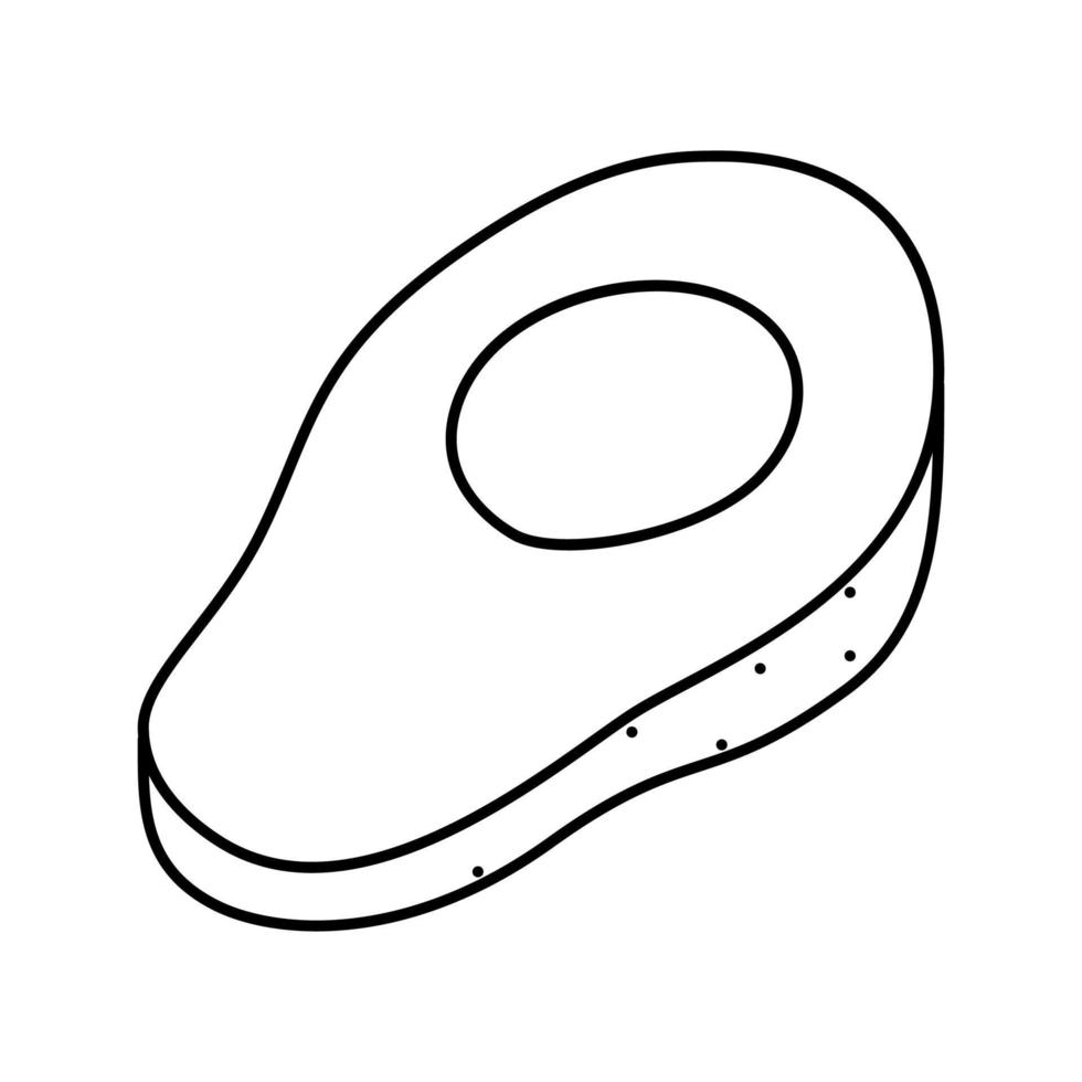 ilustração em vetor ícone de linha de abacate sem caroço