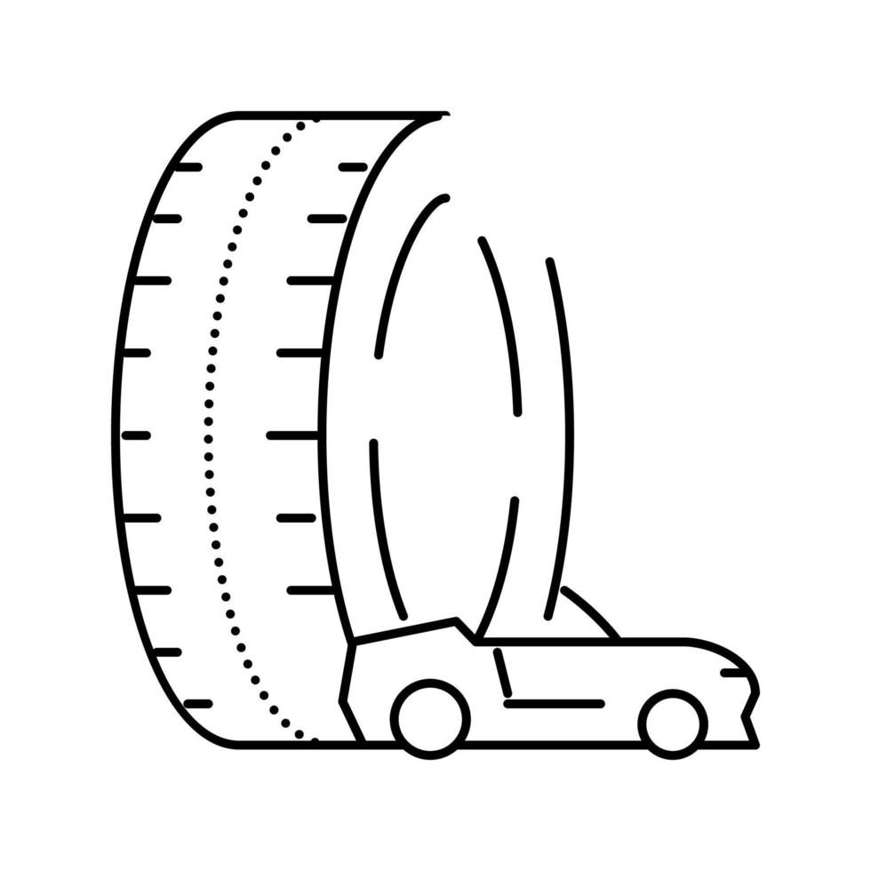 ilustração vetorial de ícone de linha de pneus de alto desempenho vetor