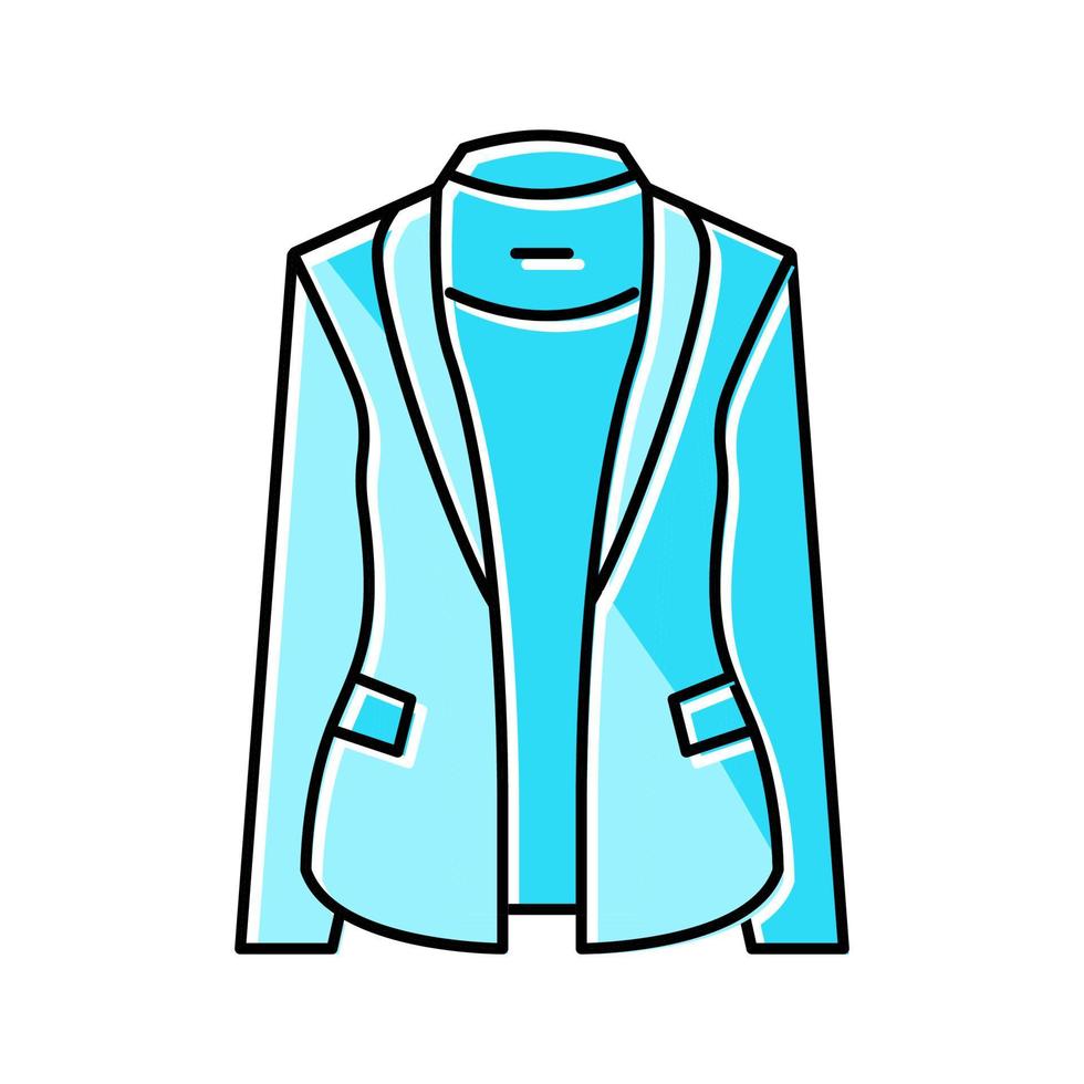 ilustração vetorial de ícone de cor feminina de blazer outerwear vetor