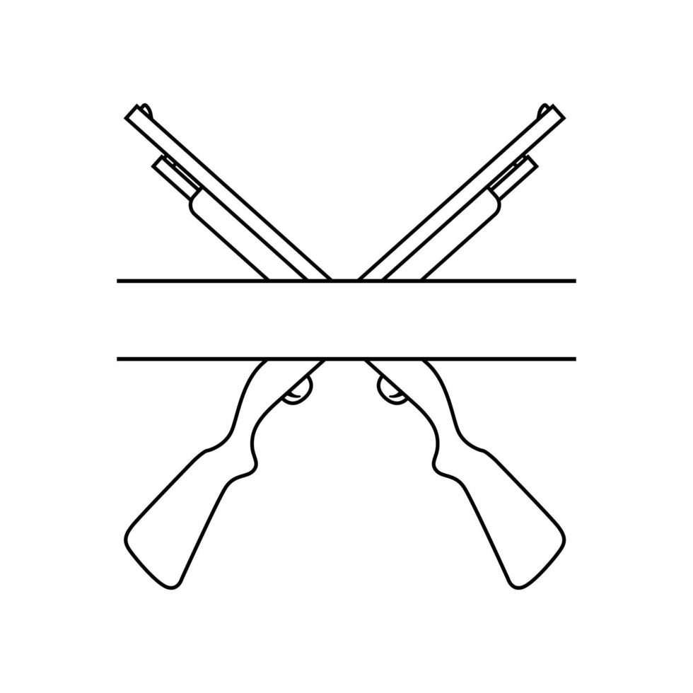 vetor de ícone de espingarda. sinal de ilustração de rifle. símbolo de arma. logotipo de caça.