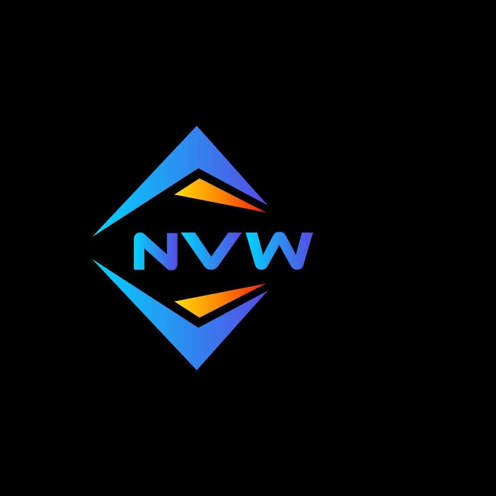 design de logotipo de tecnologia abstrata nvw em fundo preto. conceito de logotipo de carta de iniciais criativas nvw. vetor