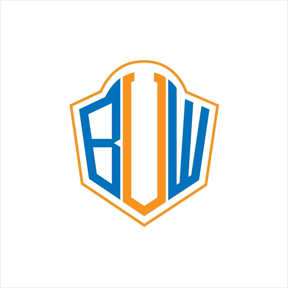 bvw design de logotipo escudo monograma abstrato sobre fundo branco. bvw logotipo da carta inicial criativa. vetor