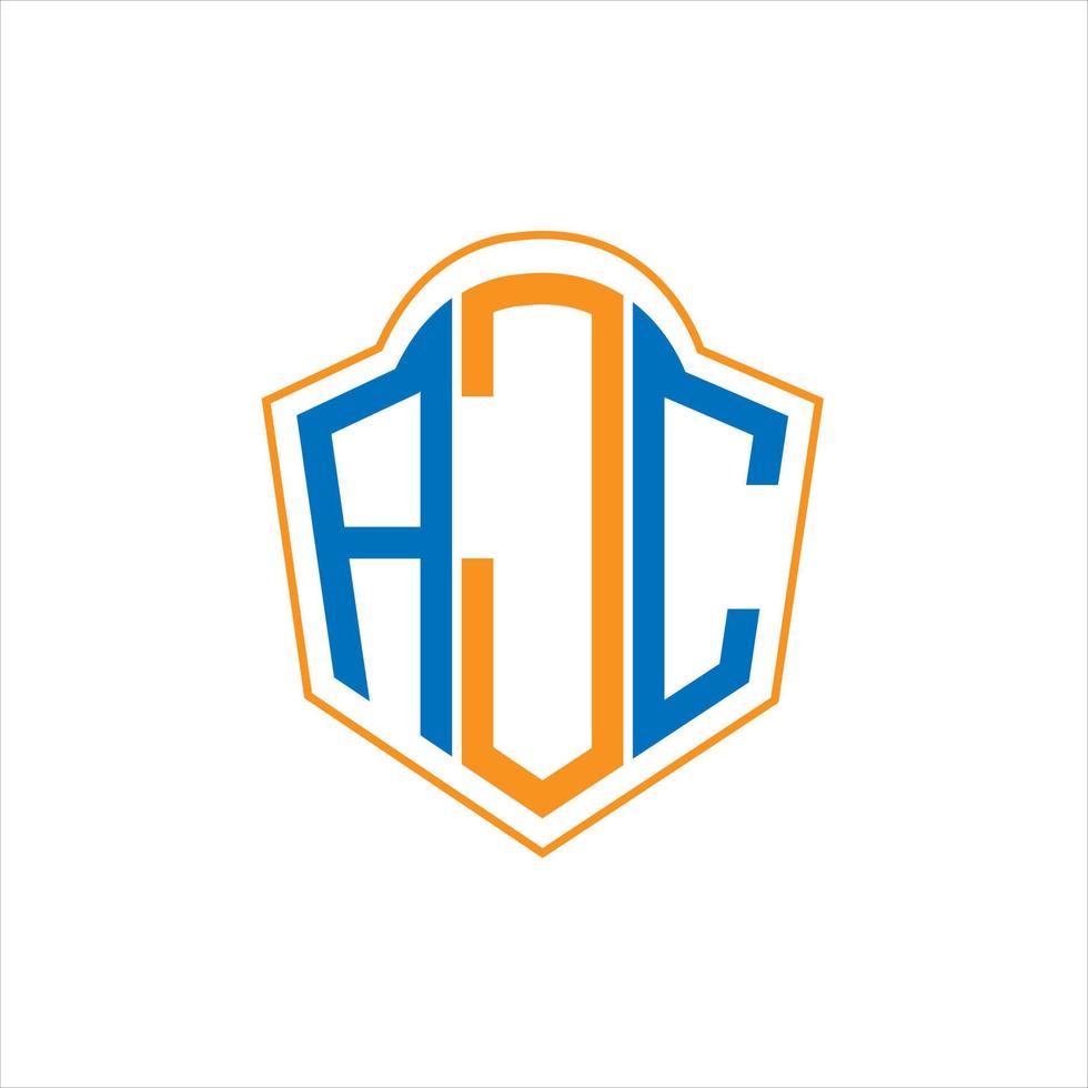 design de logotipo de escudo de monograma abstrato ajc em fundo branco. logotipo da carta inicial criativa ajc. vetor