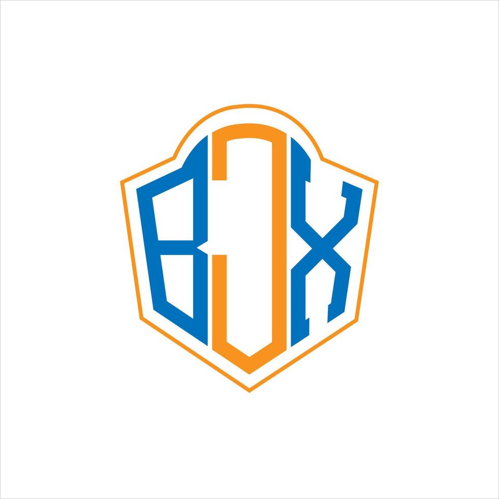 design de logotipo de escudo de monograma abstrato bjx em fundo branco. logotipo da carta inicial criativa bjx. vetor